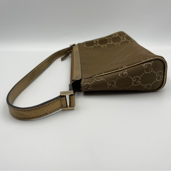 Gucci Brown GG Canvas Baguette cloth monogram brown handbag womens - Picture 6 of 10